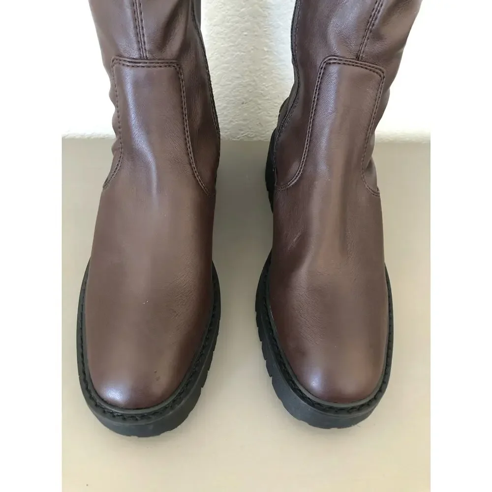 Sarto Studio Fera Brown Over the Knee Faux Leather Boot - 8.5M